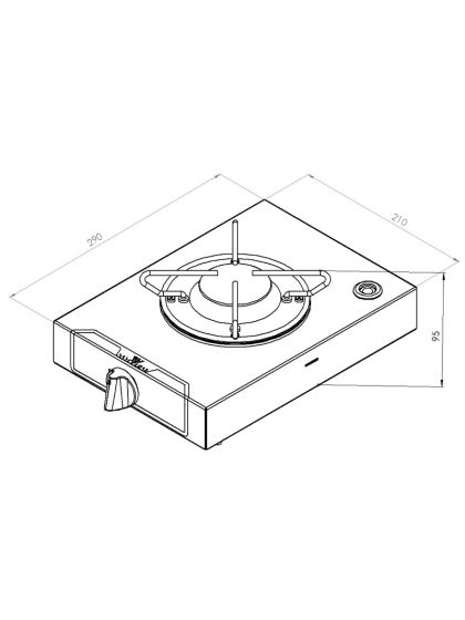Fornello in acciao inox ad un fuoco CAN