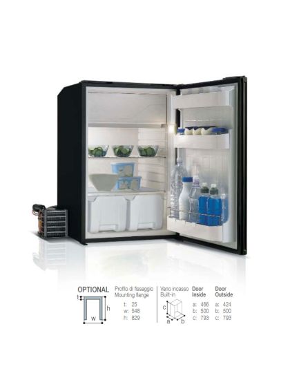 Frigorifero 12/24 Volt Per Barca Vitrifrigo C95L Dark Motore Esterno
