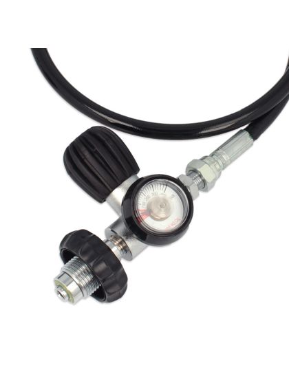 Frusta di travaso per Bombole Sub DIN 300 Bar con manometro