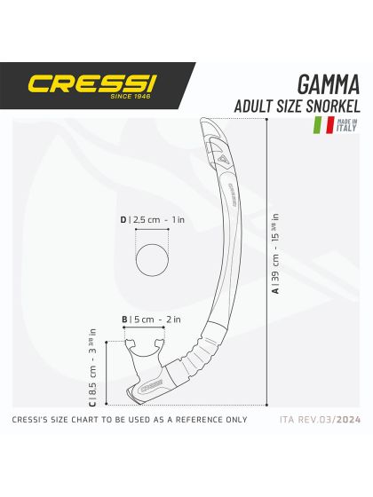 Tubo aereatore Cressi Sub Gamma Nero con valvola di scarico