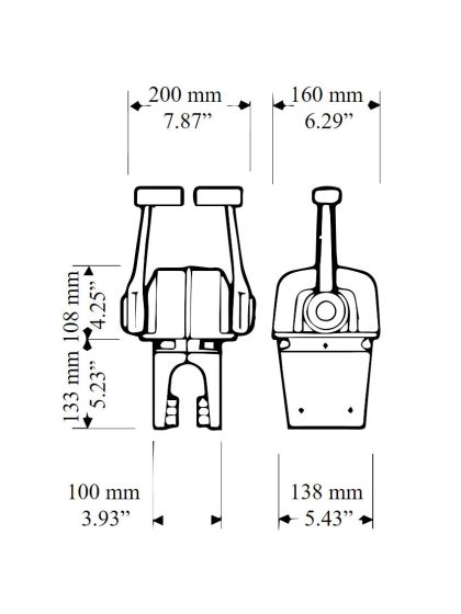 Comando Ultraflex B74 leva doppia due motori