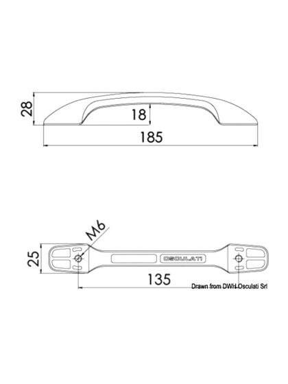 Maniglia in Acciaio Inox cm 18,5 aerodinamica
