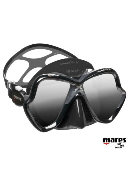 Maschera Mares X-Vision ultra Liquidskin nera lenti argento
