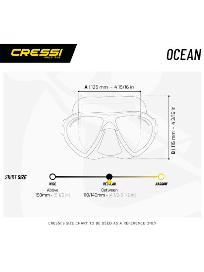 Maschera Cressi Sub Ocean Black con aeratore Gamma con valvola