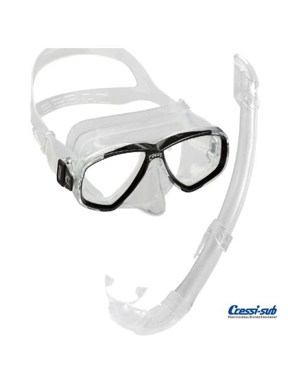Maschera Cressi Sub Perla Trasparente in silicone con boccaglio