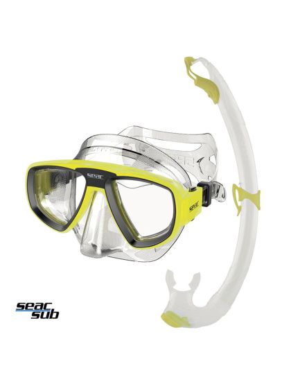 Maschera con Tubo aereatore Seac Sub Extreme Clear-Gialla
