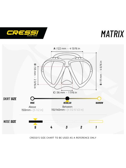 Maschera Cressi Sub Matrix in silicone