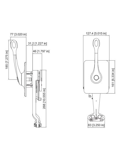 Comando a Paratia Ultraflex B400 Mono leva Per Motore Barca