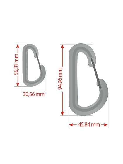 Kit 2 Moschettoni In Nylon Omersub Con Sicura Inox