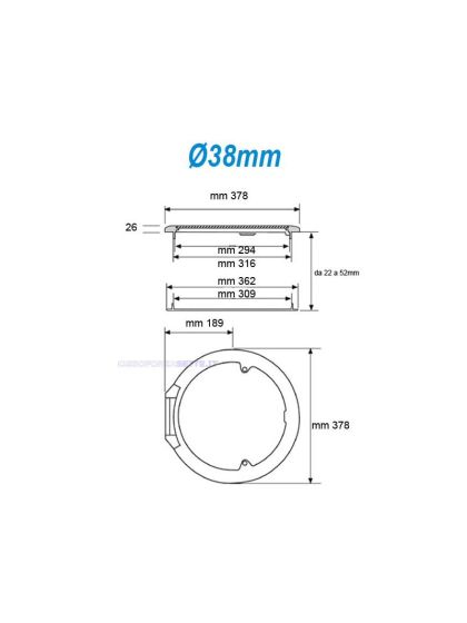 Sportello passo uomo barca tondo Nuova Rade Euro 38 Ø 378 mm