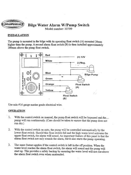 Pannello di controllo per pompe di sentina con allarme
