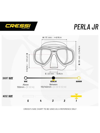 Maschera Cressi Sub Perla junior BLU-Trasparente