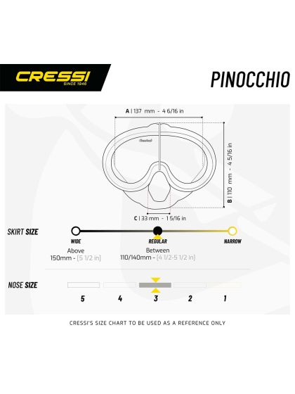 Maschera Cressi Sub Pinocchio in gomma