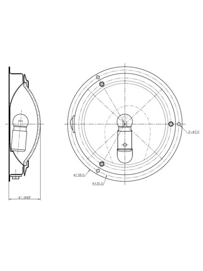 Plafoniera inox con interruttore 138 mm