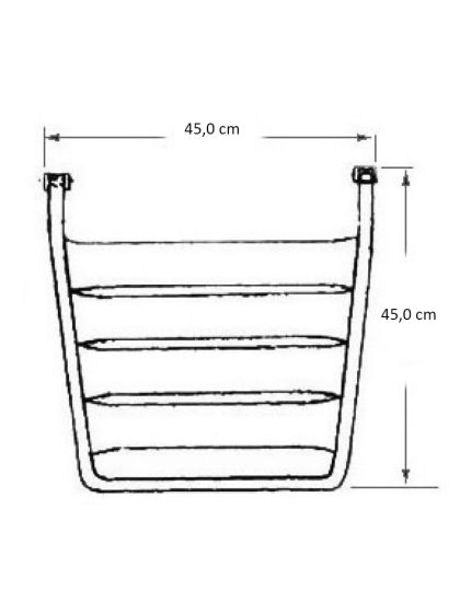Plancetta di poppa cm 45x45 acciaio inox e Iroko con scaletta