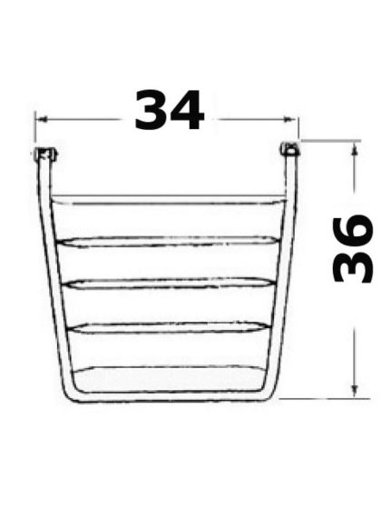 Plancetta di poppa cm 36x34 acciaio inox e Iroko