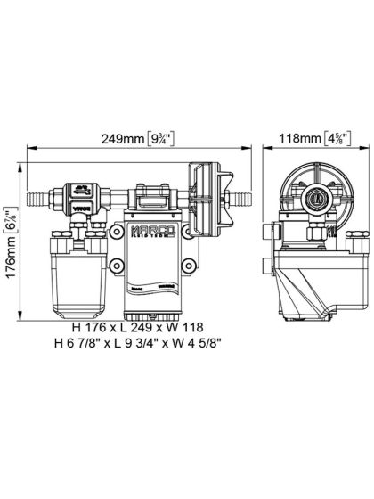 Pompa Autoclave Marco UP3/A 12 Volt 15 l/min