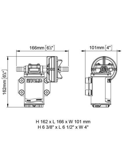 Pompa Marco UP3-P PEEK 12 Volt 15 l/min per acqua