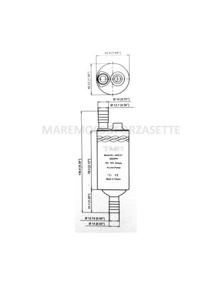 Pompa per acqua in linea TMC 12 volt