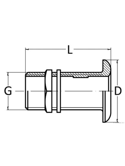 Scarico a mare in ottone filettato 