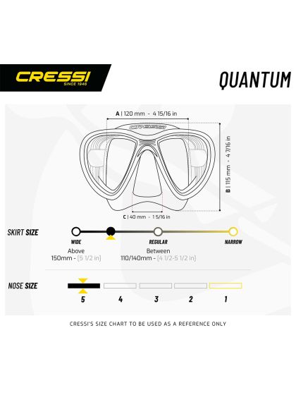 Maschera Cressi Sub Quantum Blu - Metal anti appannamento