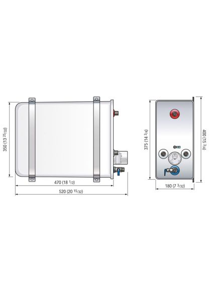 Boiler Nautico Scalda Acqua Quick Bx16 500w 16 Litri Rettangolare