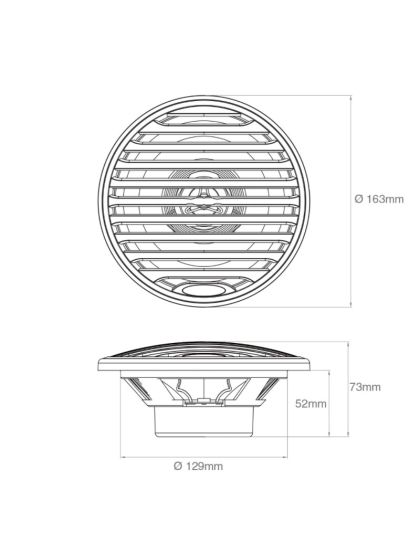 Altoparlanti Marini Aquatic AV 80W Per Stereo Con Led Impermeabili