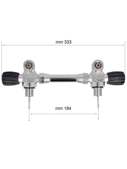 Rubinetteria per bibombola 10+10 litri M25x2