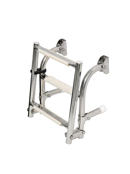 Scaletta Inox Barca Pieghevole 3 Gradini Larghezza cm 22