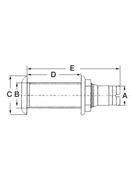 Scarico a mare in Nylon e Fibra con valvola di non ritorno