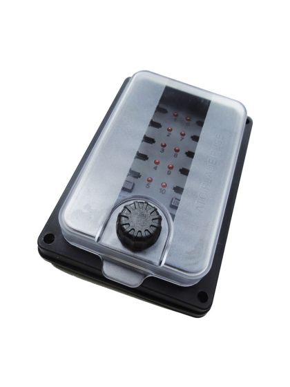 Scatola porta fusibili lamellari 10 vie con led spia 