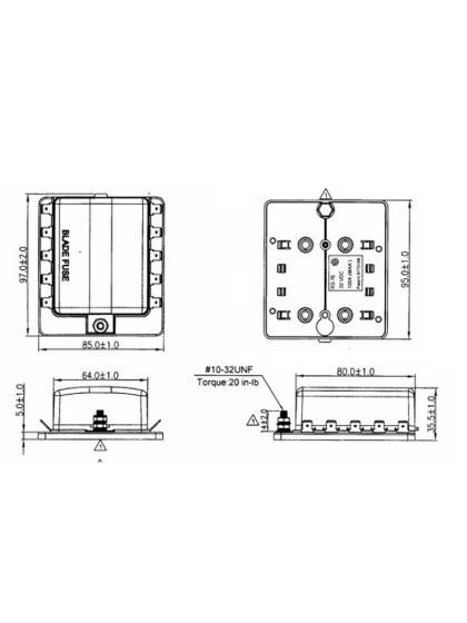 Scatola porta fusibili 10 vie con spie di allarme