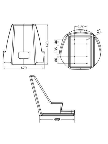 Sedile per barca Osculati Compact con cuscini