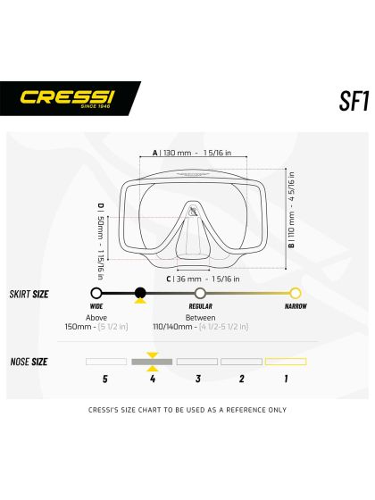 Maschera Cressi Sub SF1 Clear