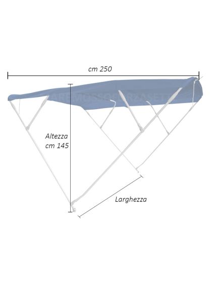 Tendalina Barca in Alluminio 4 Archi Telo BIANCO