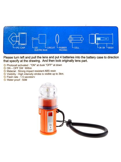 Luce strobo subacquea con Led impermeabile 50 metri