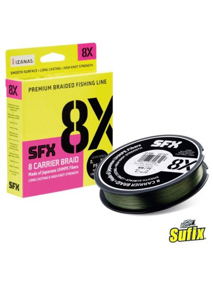 Trecciato Sufix Green SFX 8X da Ø mm 0,104 a Ø mm 0,235