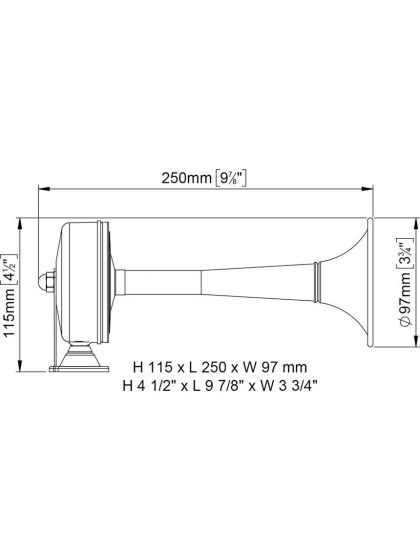 Tromba barca Marco Duck in acciaio inox 250mm 12v DC