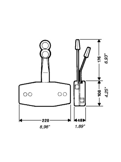 Comando a Paratia B47 Bileva Ultraflex Per Motore Barca