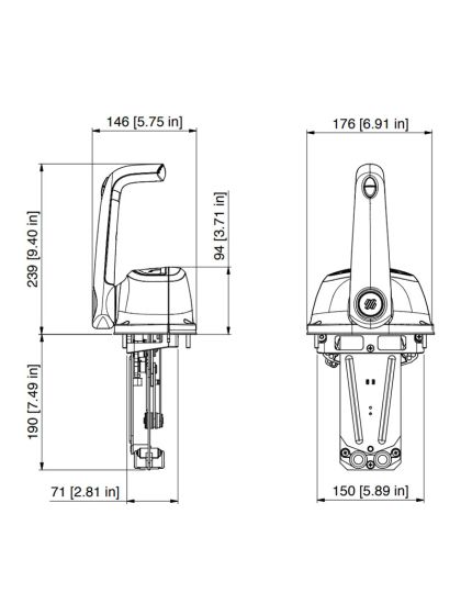 Comando monoleva Ultraflex B501B per motore barca