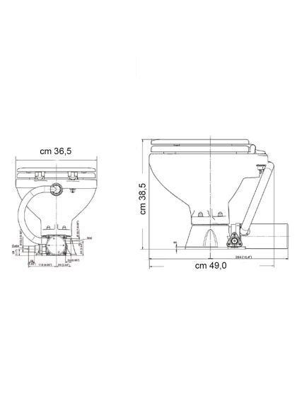 WC Nautico per Barca Osculati Elettrico 12 V Tazza Grande
