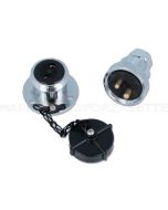 Presa con spina impermeabile 2 poli max 20 Amp. Ø 46mm