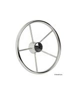 Volante barca timone inox a 5 razze cm 42