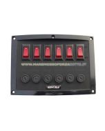 Pannello 6 interruttori luminosi orizzontale