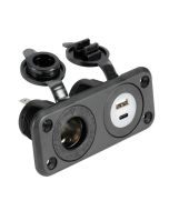 Presa accendisigari in PVC 12v con USB e C da incasso