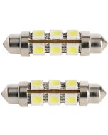 Lampadine 8 LED a Siluro mm 38 conf 2 pezzi