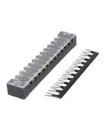 Morsettiera elettrica 12 poli Nera max 600V 15A