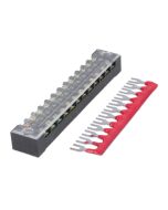 Morsettiera elettrica 12 poli Rossa max 600V 15A