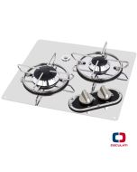 Piano cottura 2 Fuochi cm 35x32 Inox con fermapentole