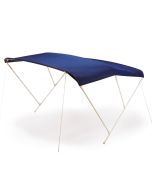 Tendalino barca e gommoni 3 archi Tubo alluminio Bianco Ø 20 mm Telo Blu 140h